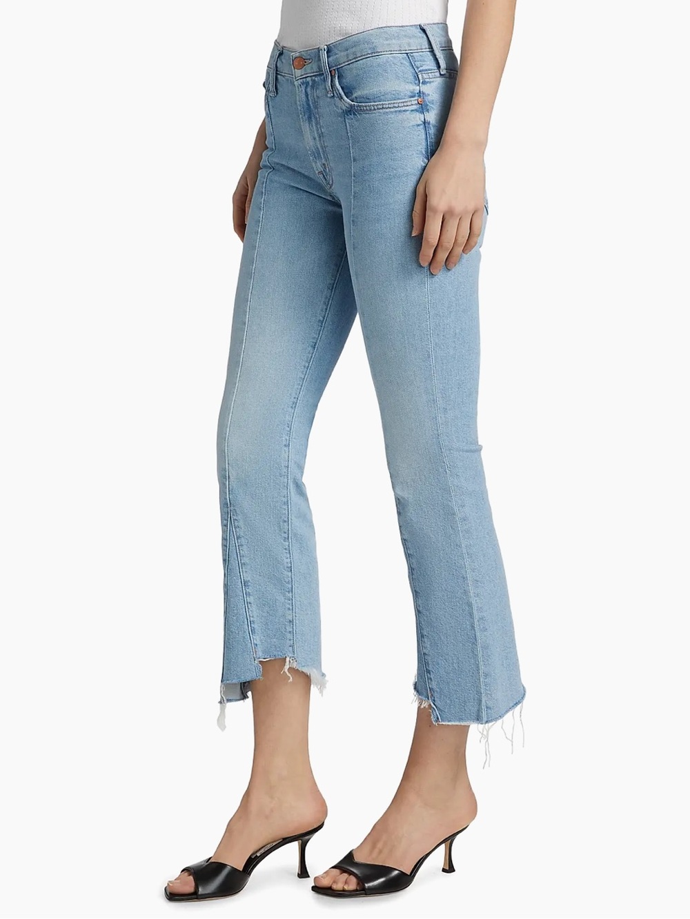Mother Denim Insider Crop Pointy Fray Jeans size 28 in Lets Get it Together Wash - Picture 2 of 13